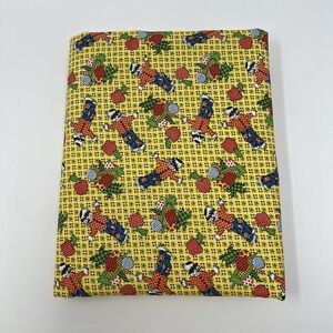 Vintage 1970's Kitschy Retro Scarecrow Autumn Fabric Apples Harvest 45" x 108.5"